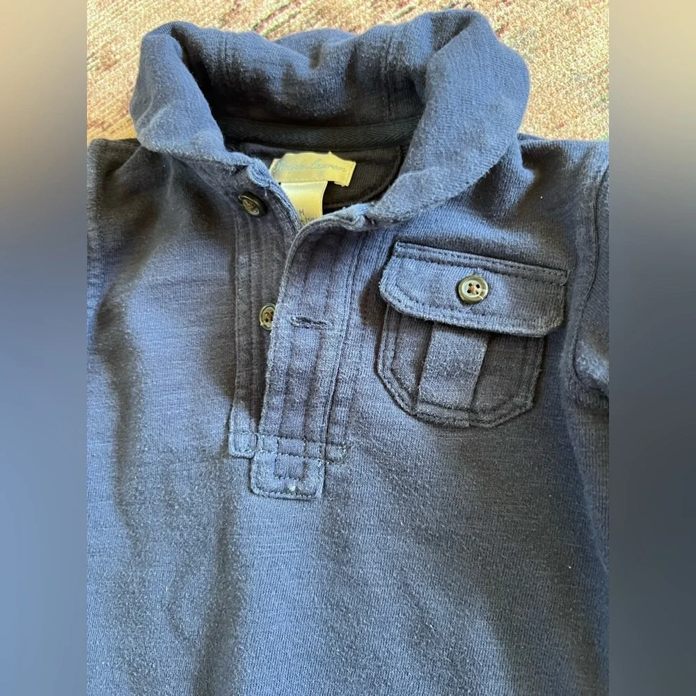 Ralph Lauren Blue Footies One Piece